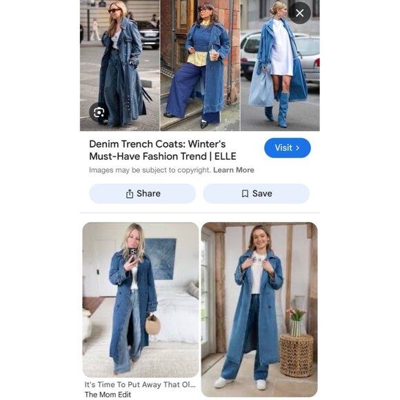 Vintage 80 GUESS George Marciano Long Denim Jeans Jacket, Denim Trench coat (XL) - Picture 3 of 12